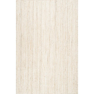 Nuloom Hand Woven Rigo Jute 5' x 8' Area Rug, Off White, large