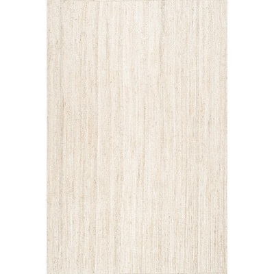 Nuloom Hand Woven Rigo Jute 8' x 10' Area Rug, Off White, large