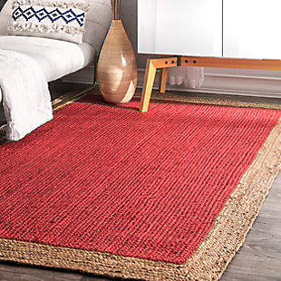 Nuloom Hand Woven Eleonora 6' x 9' Area Rug, Red, rollover