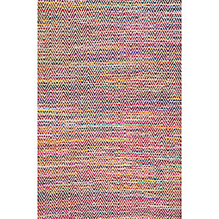 Nuloom Rochell Hand Woven Chevron Area Rug, Magenta, large