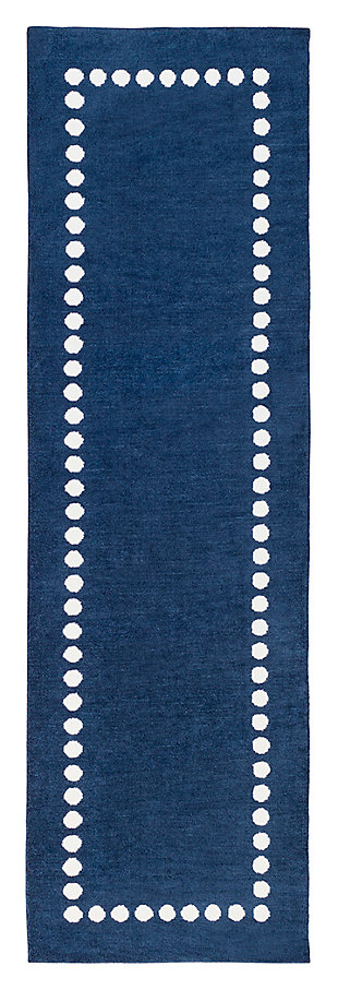 Home Accents Abigail 2'6" x 8' Rug, Navy, large