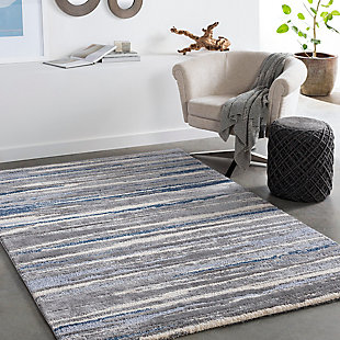 Home Accent Tinsly 5'3" x 7'3" Area Rug, Black/Gray, rollover