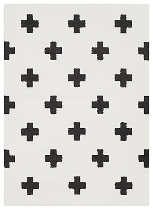 Home Accents Moroccan Shag 2' x 3' Rug, Black/White, large