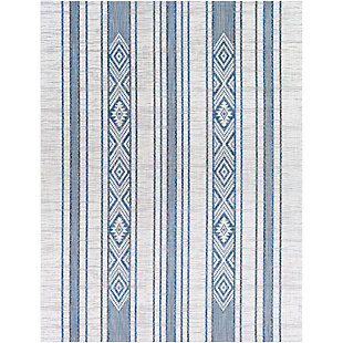 Surya Eagean Indoor/Outdoor Stripe Rug, Blue, large