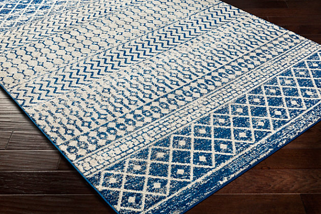 Fashion-forward design and stylish modern colors might be the highlight of this show stopping piece, but on top of that it offers a softness that will be a treat for your feet. Woven in Turkey with polypropylene, this chic rug is durable making it suitable for any area and the perfect low maintenance option for your busy lifestyle.Machine Woven | 100% Polypropylene | Easy Care | No Shedding | Imported
