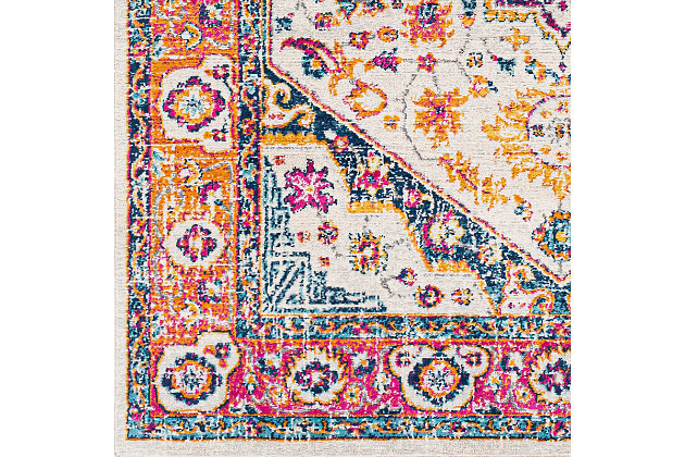Showcasing an inspired design woven with stunning colors, this piece is perfection. Woven in Turkey with polypropylene, it boasts a soft feel and can give off traditional, boho, or modern vibes all in one making it a perfect option for any room.Machine Woven | 100% Polypropylene | Easy Care | No Shedding | Imported