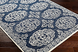 Hand tufted by artisans with 100% wool, this classic piece is impeccably crafted and it's handmade charm will impress you. With beautiful colors coming together to form a timeless traditional design, this low profile durable rug will be the perfect centerpiece for any room for years to come. Hand Tufted | 100% Wool | Minimal Shedding | Easy Care | Imported