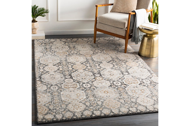 This piece seamlessly blends traditional and modern with a global inspired design that brings a vintage vibe to any room. Woven in Turkey with polypropylene, the construction of this medium pile rug boasts durability and will provide an easy to maintain option while stepping up the style in any space.Machine Woven | 100% Polypropylene | Easy Care | No Shedding | Imported