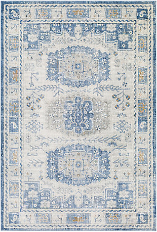 Home Accent Grimmer 5'3" x 7'3" Area Rug, Blue, large