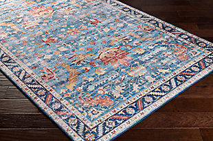 Wit? Its beautiful pattern, low profile and amazing feel, you could easily mistake this for a vintage handmade rug. Woven with polypropylene, this piece offers all the charm of an antique but with an unmatched durability that is suitable for any space. You will truly be amazed by this printed, detailed pattern that will instantly be the star of any room. Machine Woven | 100% Polyester | Printed | Easy Care | Imported