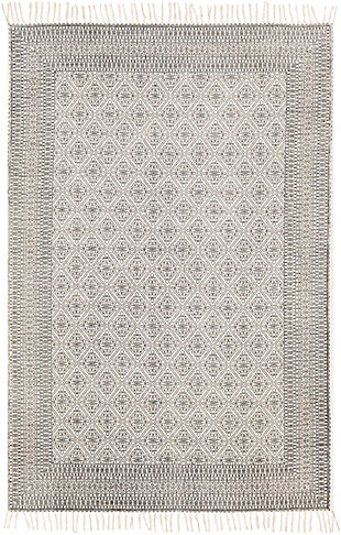Home Accent Kerstin 3' x 5' Accent Rug, Black/Gray, large