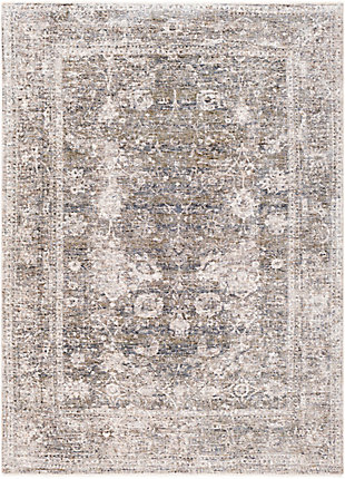 With a soft feel and stunning design, this oriental inspired rug is a conversation starter in any room. Its traditional pattern is woven in beautiful complimentary colors and it also features a subtle fringe detail that only adds to the high end vintage feel. Woven in Turkey with polyester, this piece will offer glamour and luxury to your floors.Machine Woven | 100% Polyester | Easy Care | No Shedding | Imported