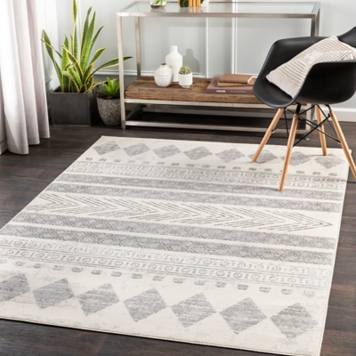 Surya Pisa 5' x 7' Area Rug, Black/Gray, rollover