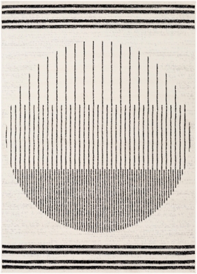Home Accents Pisa 5' x 7' Accent Rug, Black/Ivory, large