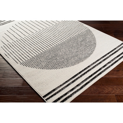 Home Accents Pisa 6'7" x 9' Area Rug, Black/Ivory, rollover