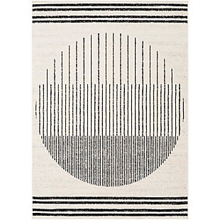 Home Accents Pisa 6'7" x 9' Area Rug, Black/Ivory, large