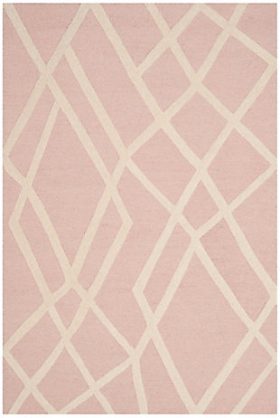 Rectangular 3' x 5' Rug, Pink, large