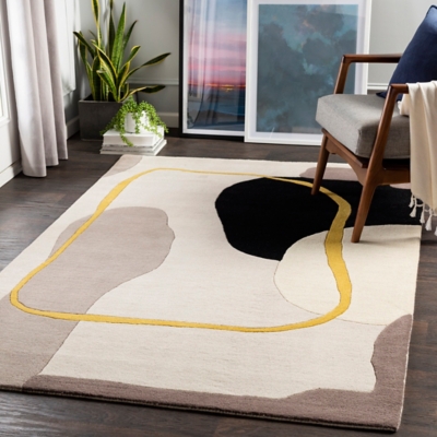 Home Accent Barrett 6' x 9' Area Rug, Yellow, large