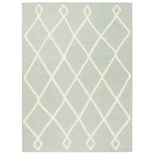This Safavieh kids rugs is full of minty green freshness. Elevated ivory geometric pattern makes for transitional style that sticks with your child from the early years on. Rest assured the soft wool pile is hand-tufted for long-lasting quality.Made of wool | Hand-tufted | Rug pad recommended | Wool fibers are prone to shedding, vacuum regularly and shedding will subside | Imported | Spot clean/dry clean recommended