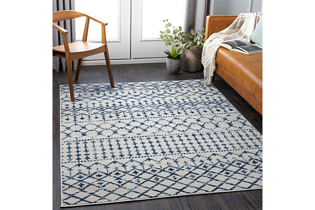 The Roma Collection features a geometric global inspired pattern that is brimming with high style. The perfect addition for any home, these pieces will add a modern eclectic feel to any room. The meticulously woven construction of these pieces boasts durability and will provide contemporary charm into your decor space for years to come.Machine Woven | 100% Polypropylene | Easy Care | Medium Pile | Imported