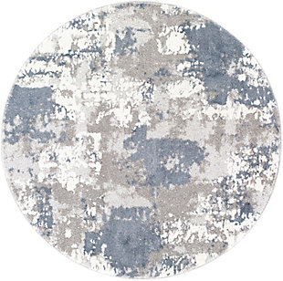 Home Accent Ramiro 5'3" Round Area Rug, Blue, large