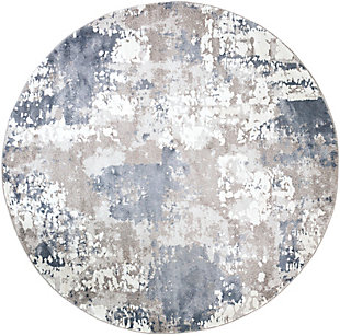 Home Accent Ramiro 7'10" Round Area Rug, Blue, large