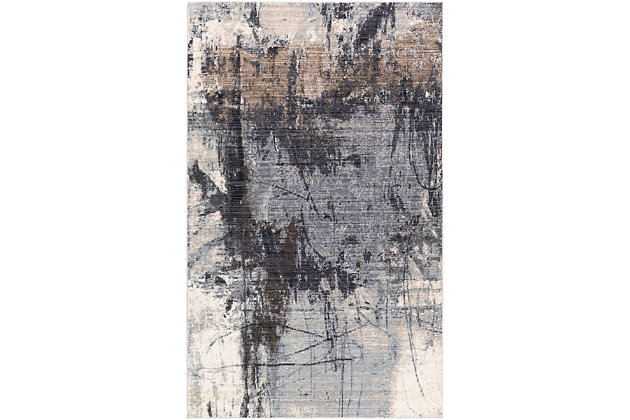 With a soft feel and stunning design, this rug instantly becomes the highlight of any room. Its modern pattern, woven together by beautiful neutral colors, features a high-low textured pile giving it depth and the subtle fringe detail only adds to the high end feel. Woven in Turkey with a blend of polypropylene and polyester, this durable piece will offer glamour and luxury to your floors.Machine Woven | 80% Polyester, 20% Polypropylene | High/Low Textured Pile | Easy Care | Imported