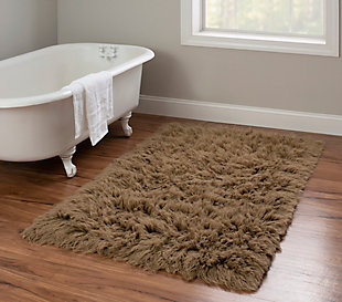 Home Accents Mushroom 3'x5' Flokati Accent Rug, Brown, rollover