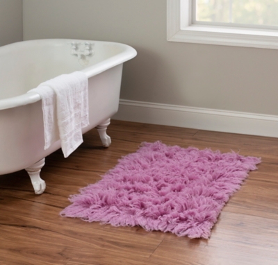 Home Accents Lilac 2'x3' Flokati Accent Rug, Purple, large