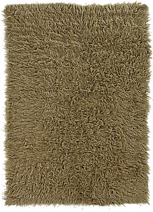 Home Accents Mushroom 2'4"x4'3" Flokati Accent Rug, Brown, large