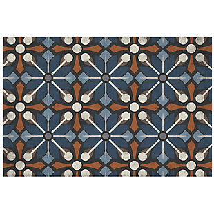 FlorArt Arkham FlorArt 2'x3' Floor Mat, Blue, large