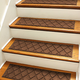 Home Accent Waterhog Argyle Stair Treads Set/4, Dark Brown, rollover