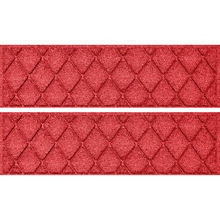 Waterhog Argyle 24 x 39 Half Round Doormat, Red, large