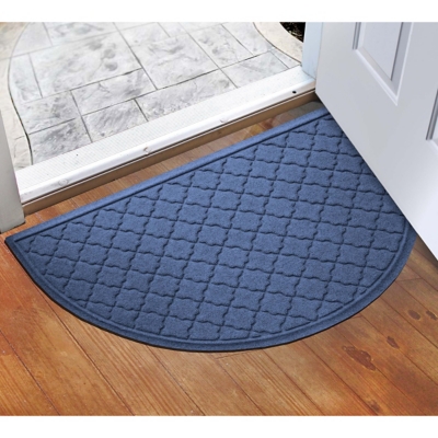 Waterhog Cordova 24" x 39" Half Round Doormat, Navy, large
