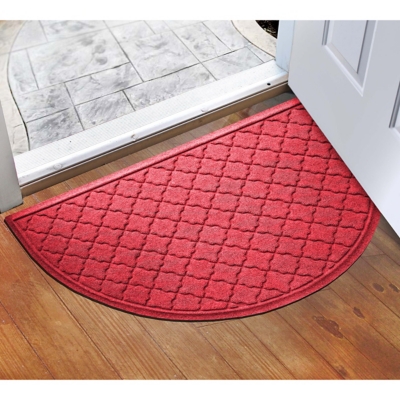 Waterhog Cordova 24" x 39" Half Round Doormat, Red, large