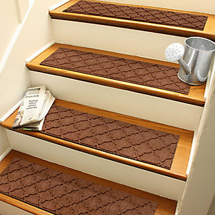 Waterhog Cordova 8.5" x 30" Stair Treads Set/4, Dark Brown, rollover