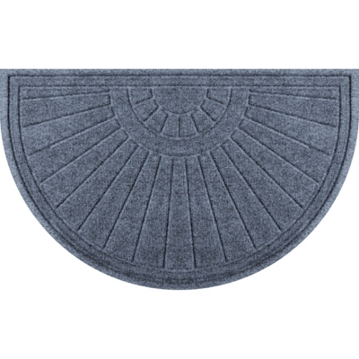 Waterhog Sunburst 24" x 39" Half Round Doormat, Bluestone, large