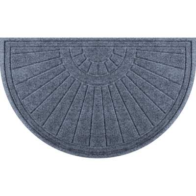 Waterhog Sunburst 24" x 39" Half Round Doormat, Bluestone, large