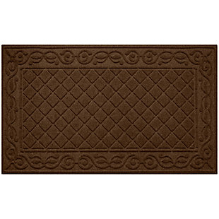 Waterhog Waterhog Tristan 3' x 5' Doormat, Dark Brown, large