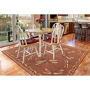 Transocean Mateo Flying Beauty Indoor/outdoor Rug Red 4'10"x7'6", Red, rollover