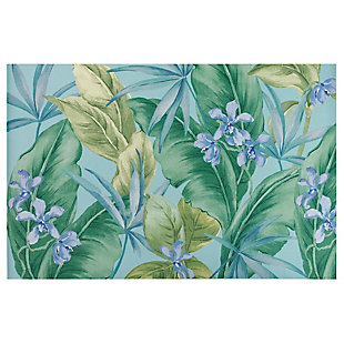Transocean Cirrus Island Floral Indoor/outdoor Rug Aqua 4'10"x7'6", Blue, large