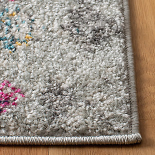 The heirloom elegance of yesteryear becomes chic, metro-mod decor in the Madison Rug Collection. Traditional motifs and reminiscent imagery is colored in vibrant hues and draped in a distressed, antique patina for a classic look that is all-together now. Madison rugs are machine loomed using soft, easy-care synthetic yarns for long-lasting brilliance. Power loomed construction | Made of 65% polypropylene 21% jute 7% polyester 7% cotton | Imported