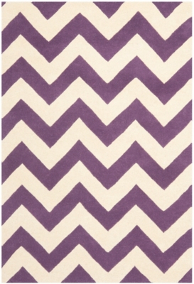 Rectangular 3' x 5' Wool Pile Rug, Purple, large