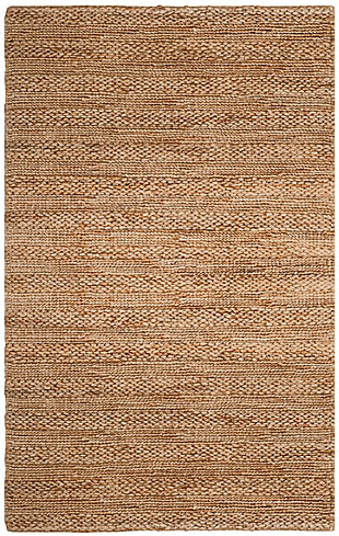 Think coastal living and casual beach house style with rugs so classic they'll even work in the city. Safavieh's natural fiber rugs are soft underfoot, textural, natural in color and woven of sustainably harvested sisal and sea grass, or biodegradable jute fibers twice-washed for unrivaled softness and beauty.Handwoven | Made of 90% jute, 10% cotton | Imported