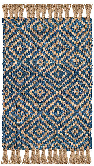 Safavieh Natural Fiber 2'3" x 4' Accent Rug, Tropical Blue/Natural, rollover