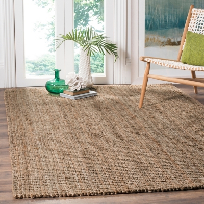 Safavieh Natural Fiber 5' x 8' Area Rug, Natural/Gray, rollover