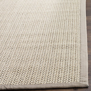 Think coastal living and casual beach house style with rugs so classic they'll even work in the city. Safavieh's natural fiber rugs are soft underfoot, textural, natural in color and woven of sustainably harvested sisal and sea grass, or biodegradable jute fibers twice-washed for unrivaled softness and beauty.Power loomed construction | Made of 58% sisal & 42% wool pile | Imported