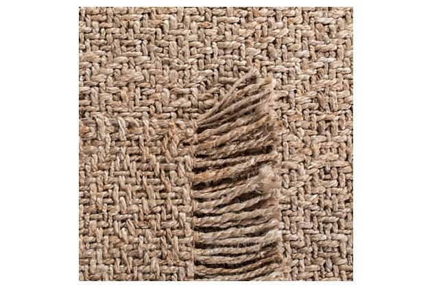 The Natural Fiber Rug Collection features an extensive selection of jute rugs, sisal rugs and other eco-friendly rugs made from innately soft and durable natural fiber yarns. Subtle, organic patterns are created by a dense sisal weave and accentuated in engaging colors and craft-inspired textures. Many designs made with non-slip or cotton bac for cushioned support. Handwoven construction | Made of 100% jute | Imported