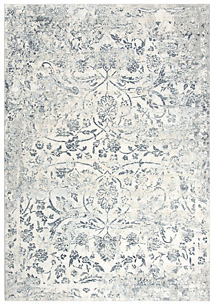 Glamour Glamour Neutral 7'10"x9'10" Power-Loomed Rug, Cream/Gray, large
