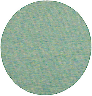 Nourison Positano 6' X Round Blue/green Brushstroke Indoor/outdoor Rug, Blue/Green, large